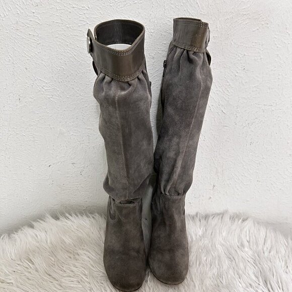 MICHAEL MICHAEL KORS Tall Slouchy Shaft Boots Stale Grey Suede Leather Size 7 M - Picture 6 of 15